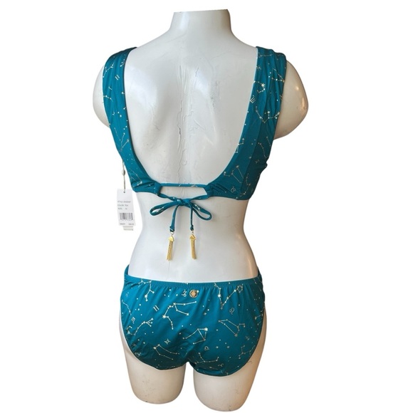 NWT Sunshine 79 Teal Constellation Two Piece Bikini Set Women's Size 10 - Picture 4 of 11